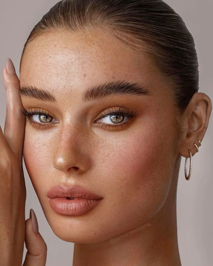 Natural feathered brows